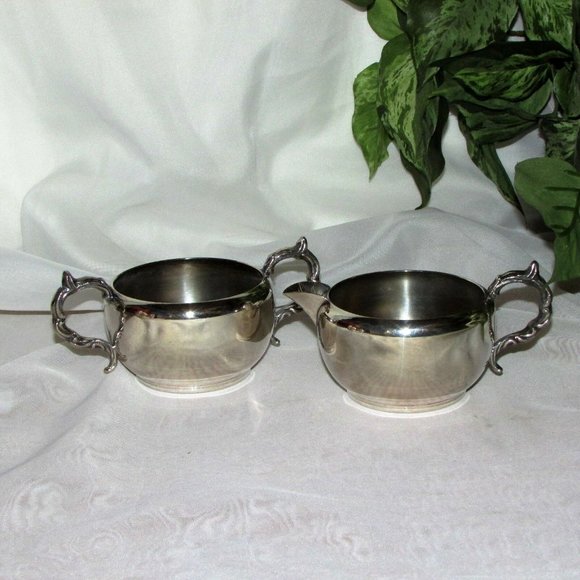 Vintage Silver Plate Creamer & Sugar Bowl Viking Canada - Picture 1 of 6